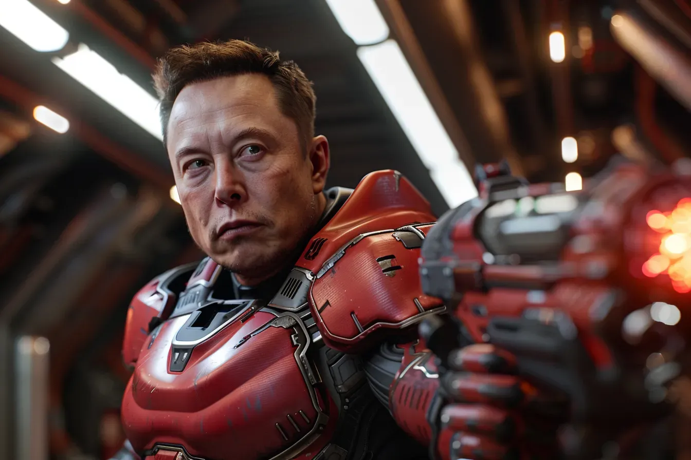 Elon Musk as a tech superhero