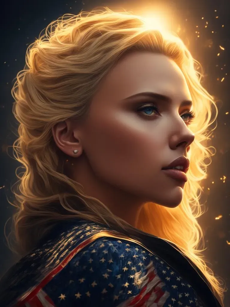 Scarlett Johansson in a detailed, artistic illustration