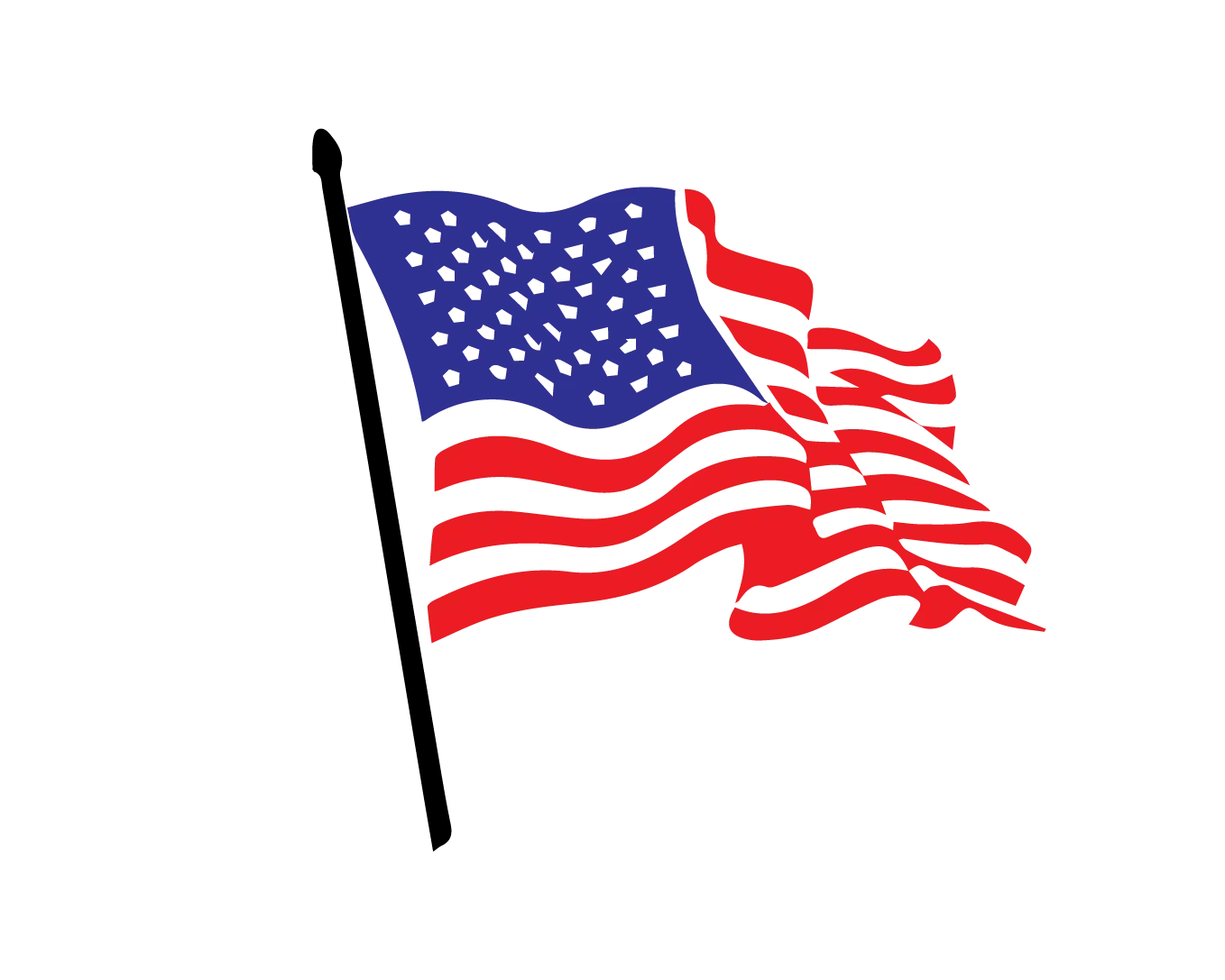 AI Generated American Flag with random shapes instead of stars