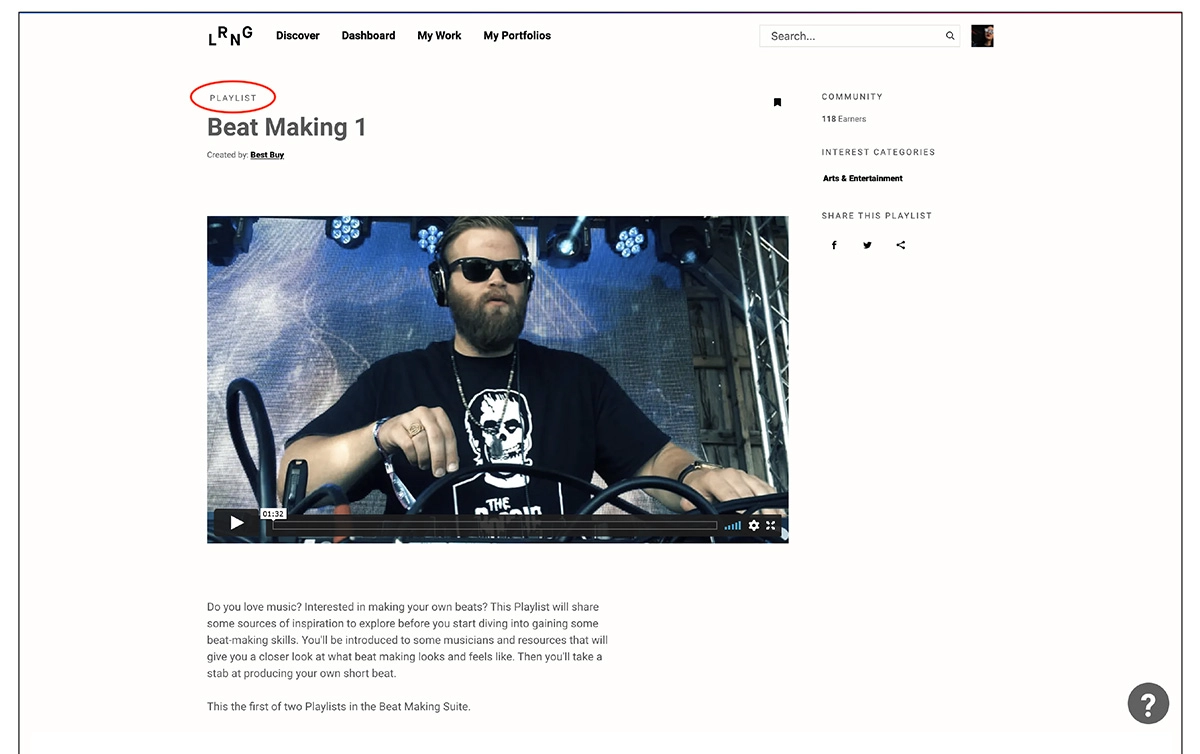 Original playlist design